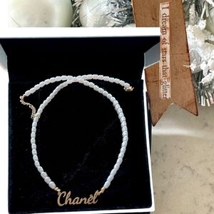 Gold and Faux Pearl Beaded Necklace BRAND NEW